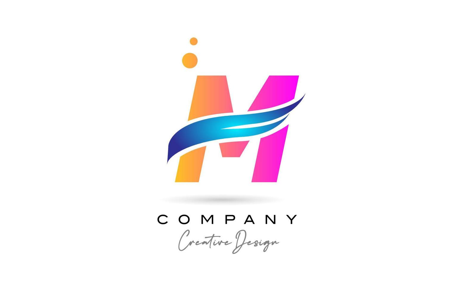 pink bubbles M alphabet letter logo icon with blue swoosh. Creative template for company and business vector