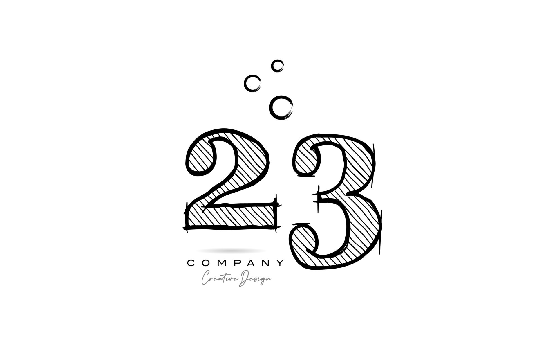 hand drawing number 23 logo icon design for company template Creative hand drawing number 23 logo icon design for company template Creative