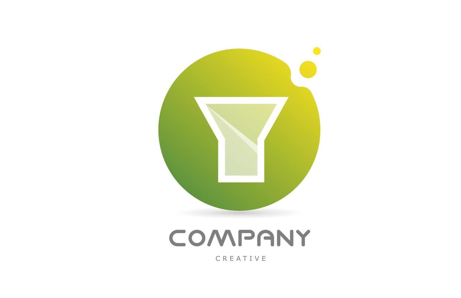 green dots Y alphabet letter logo icon with white transparency. Creative template for business vector