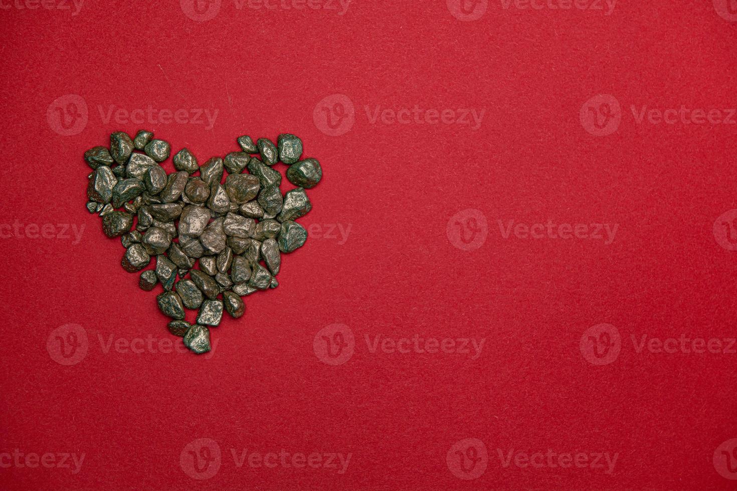 valentine heart on red background photo