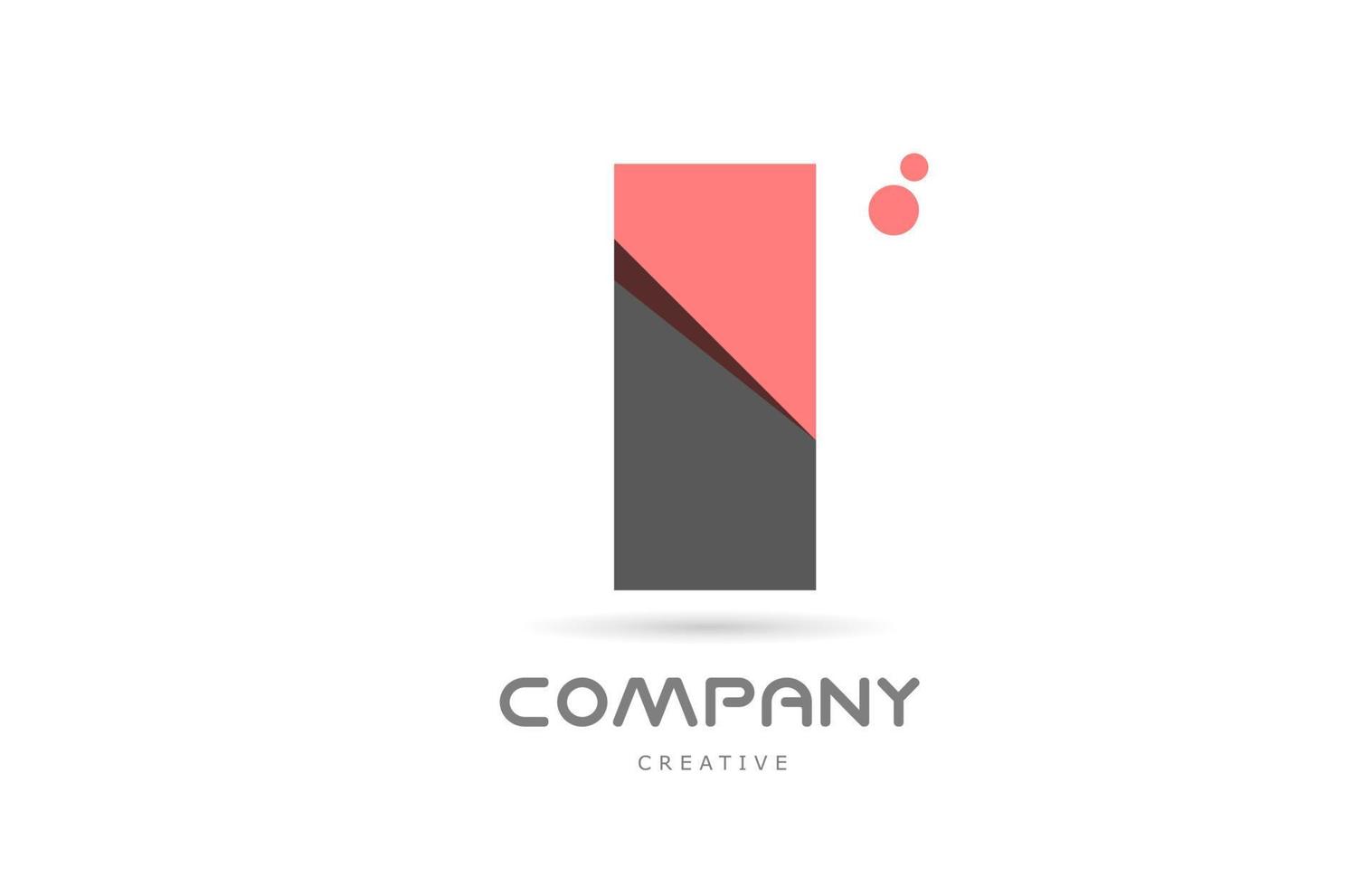 I pink dots geometric alphabet letter logo icon. Creative template for business and company vector