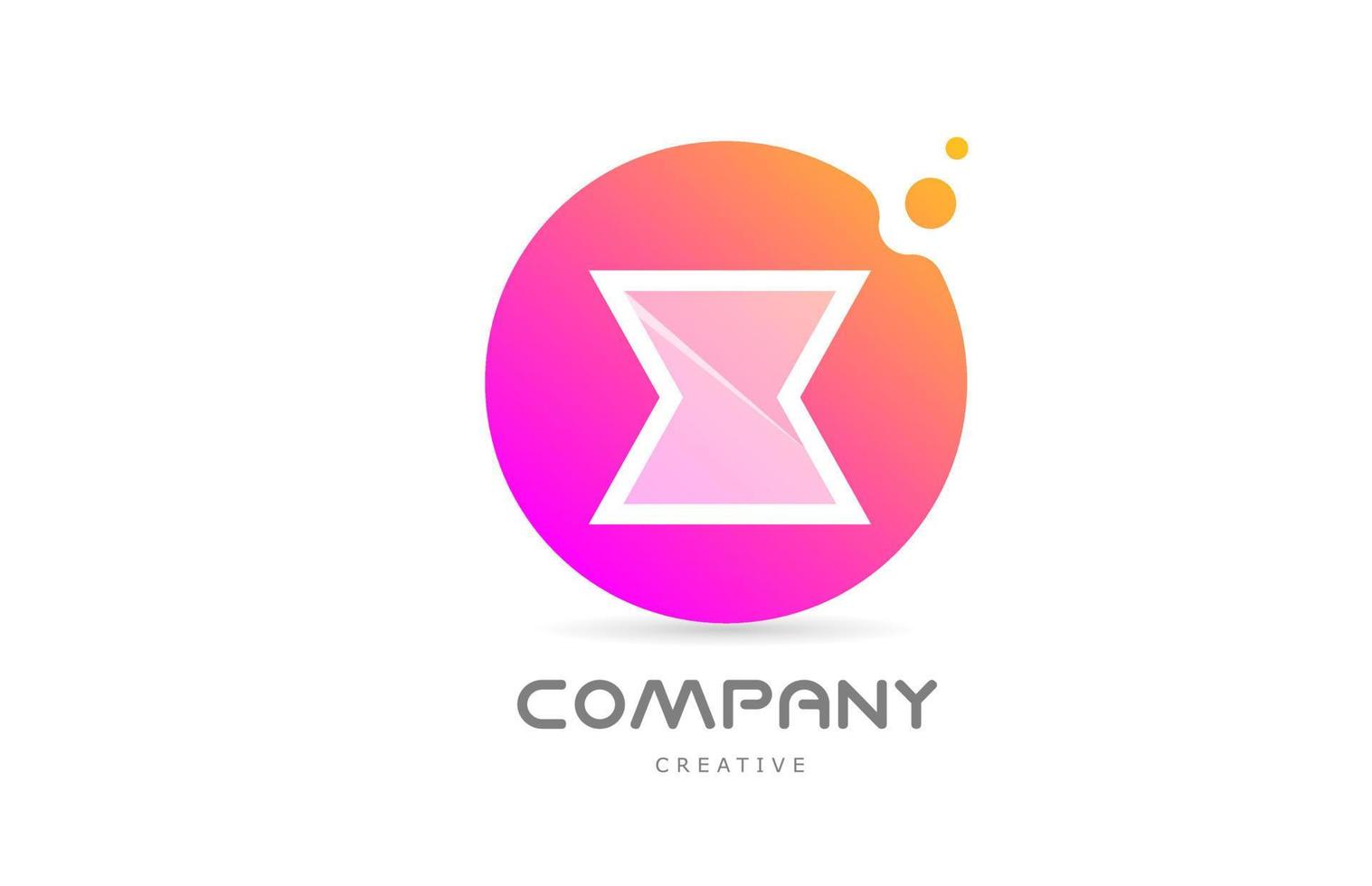 pink yellow dots X alphabet letter logo icon with transparency. Creative template for company vector