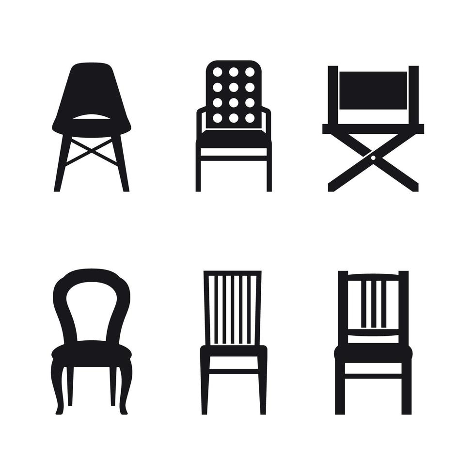 Chair Icons Set. Black on a white background vector