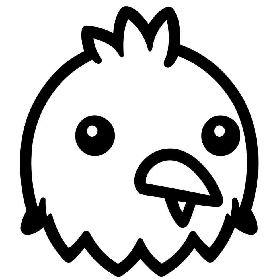 cute chicken bird animal head hen seen from the side vector