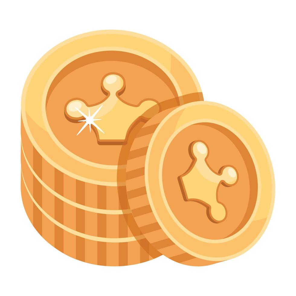 Trendy Coins Stack vector