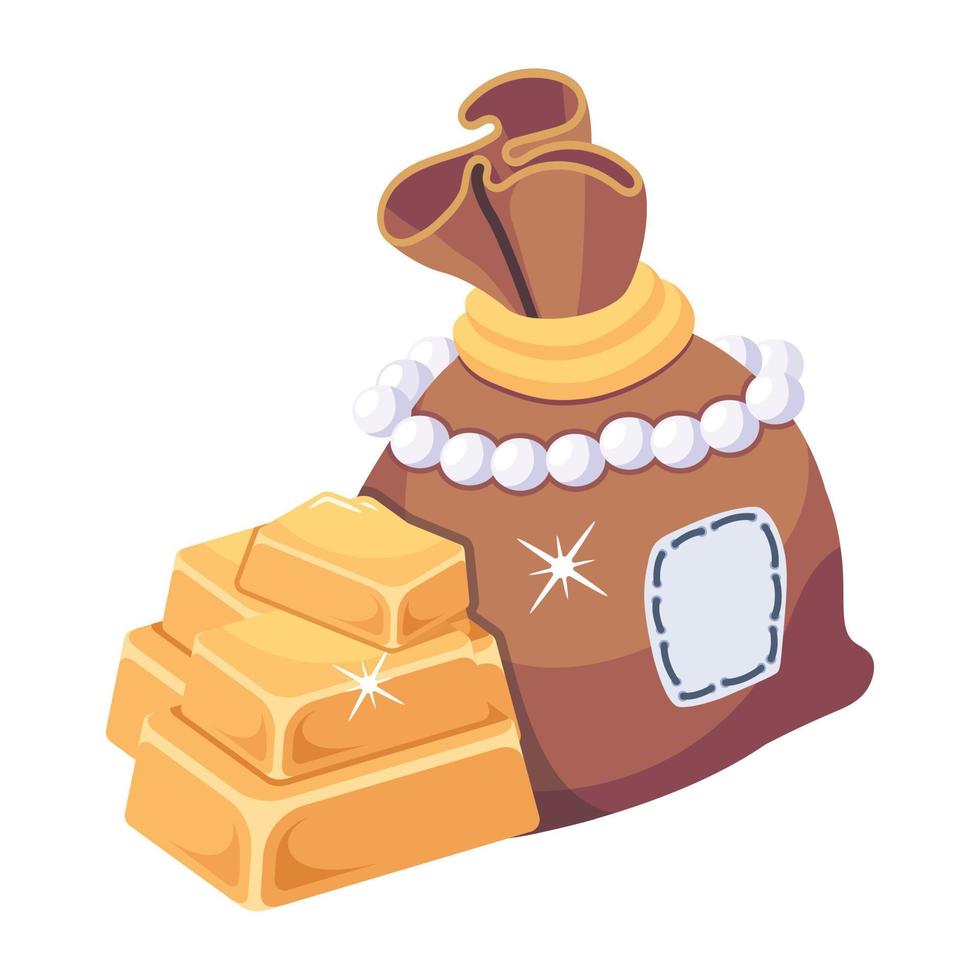 Trendy Treasure Bag vector