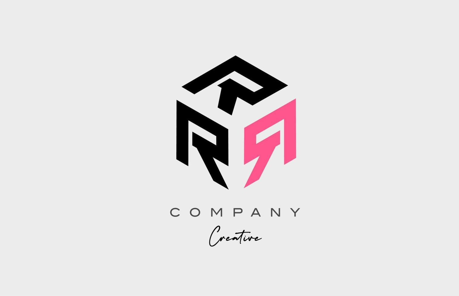 pink R three letter alphabet letter logo icon design. Creative template for business and company vector