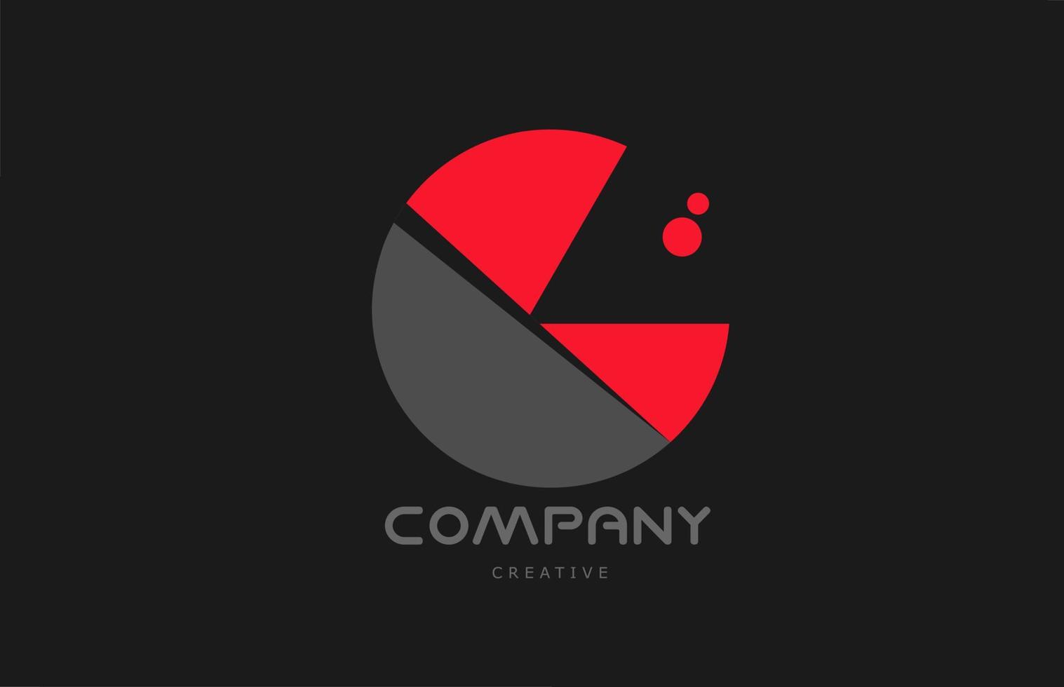 g rojo gris puntos alfabeto letra logo icono diseño. plantilla creativa para negocios y empresas. vector