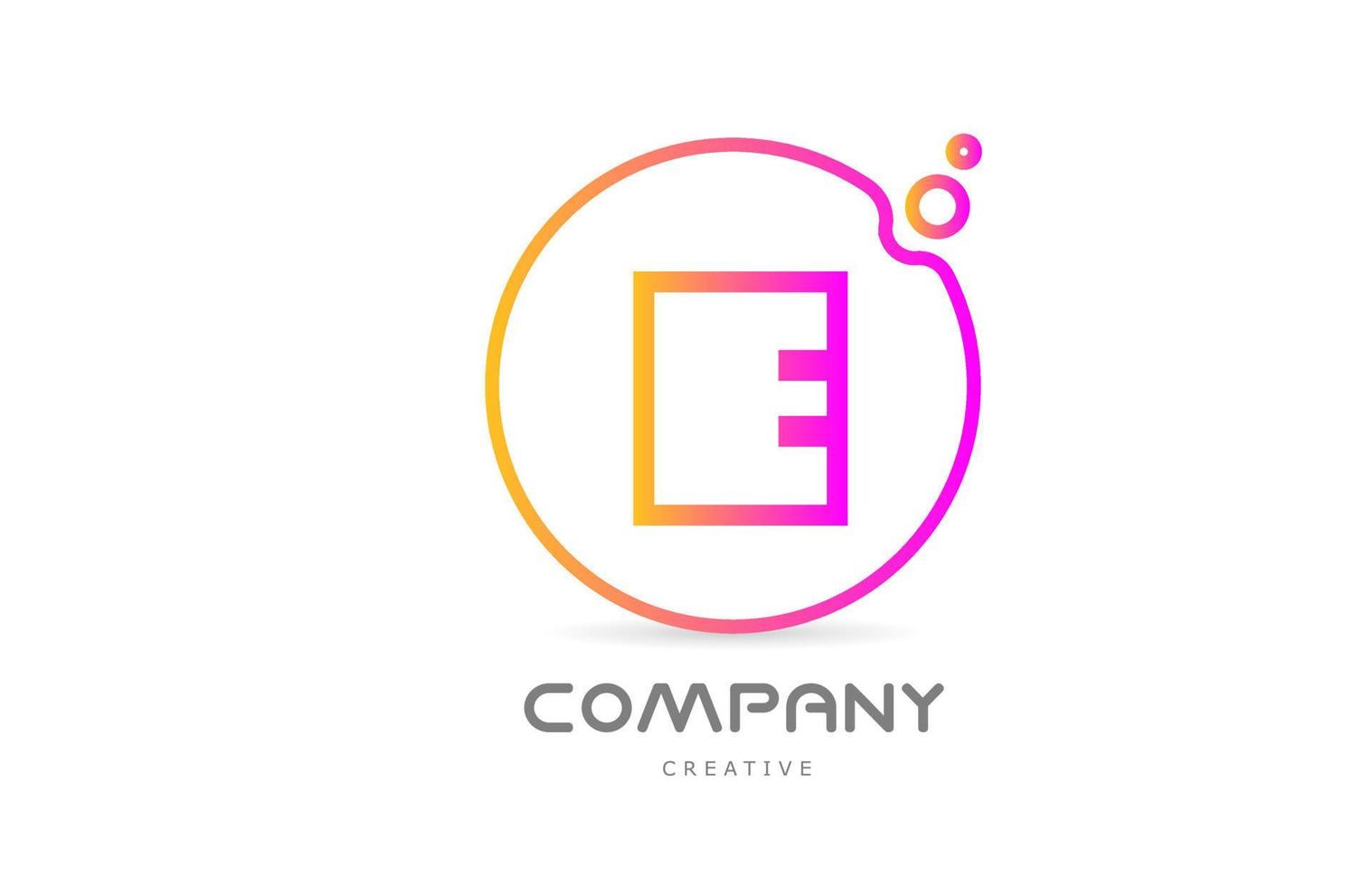 geometric E letter alphabet logo icon with circle and bubbles. Creative template for company and business vector