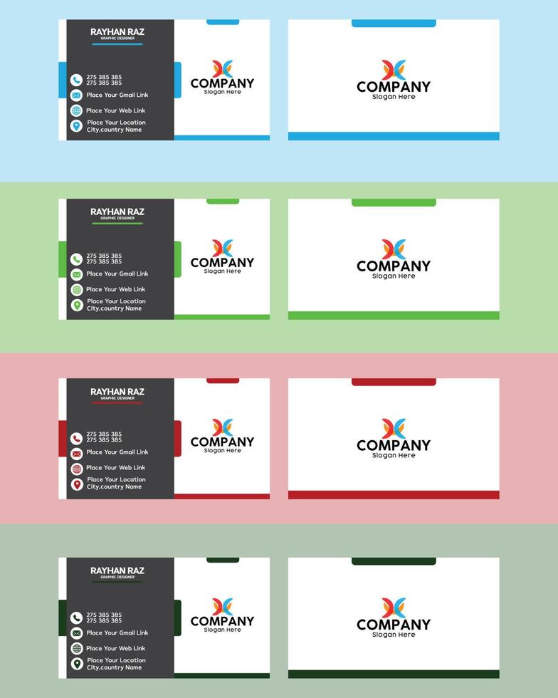 corporate business card template design vector