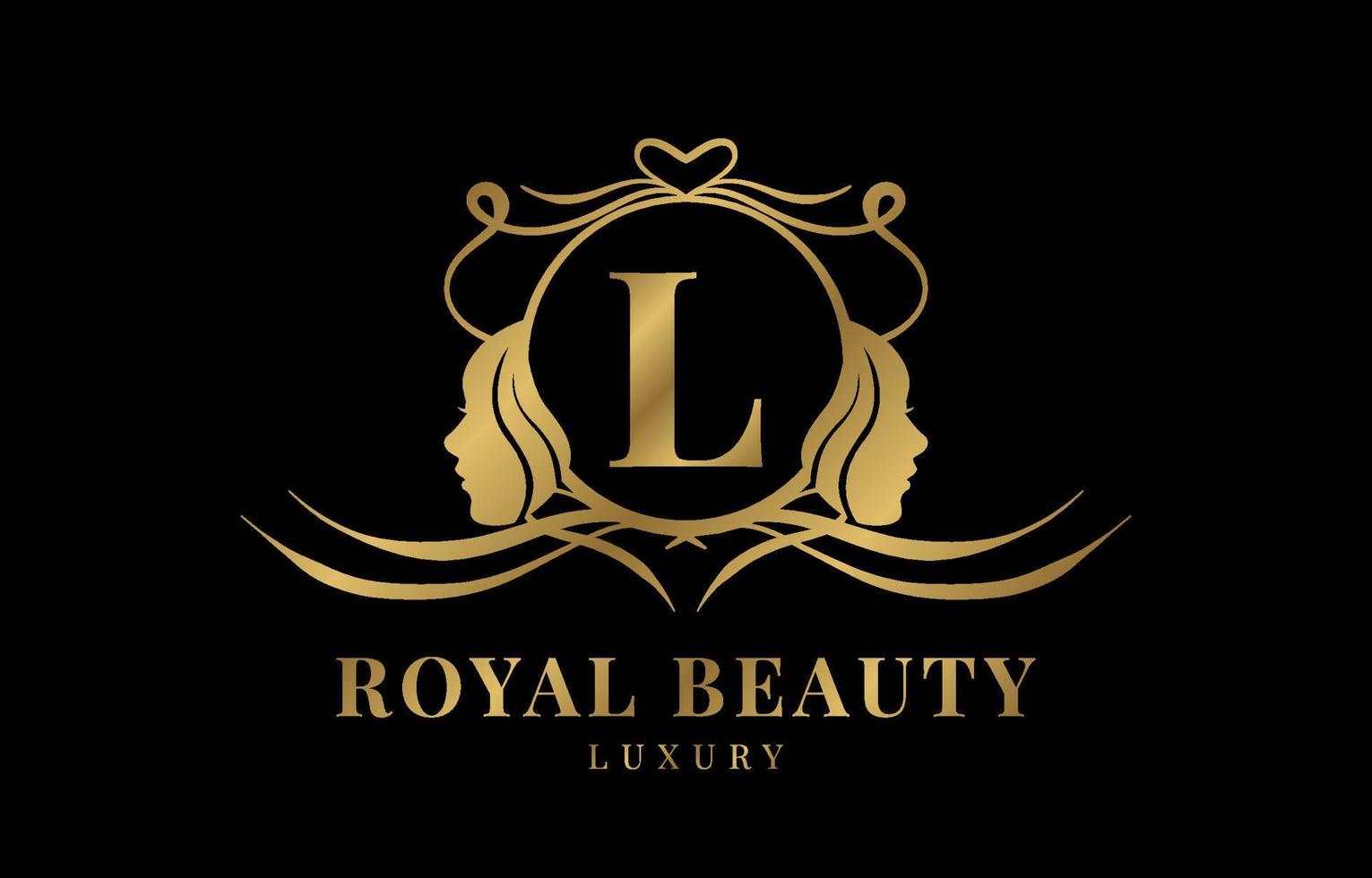 letter L royal beauty crest logo design element vector
