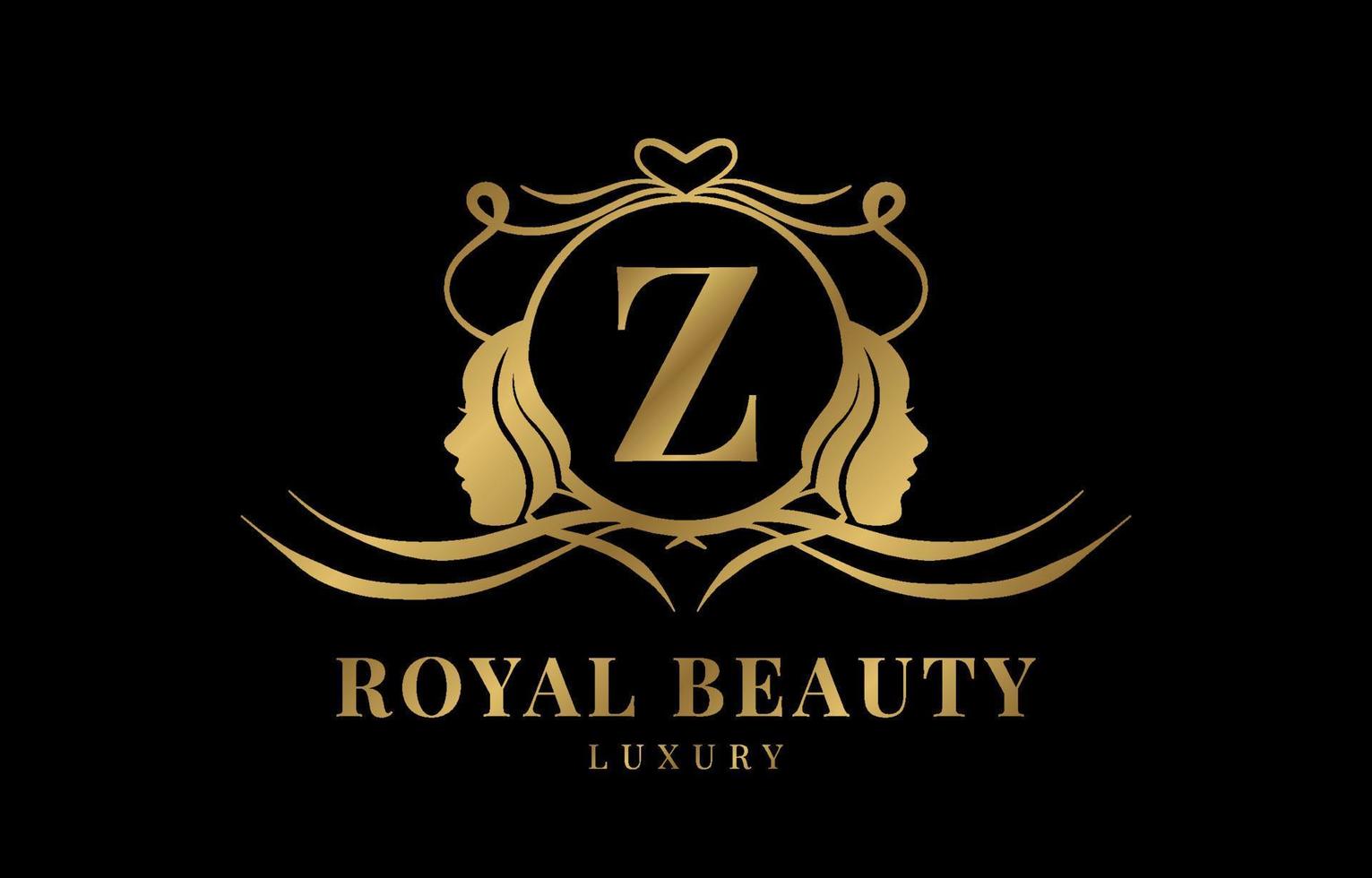 elemento de diseño del logotipo de la cresta de la belleza real de la letra z vector