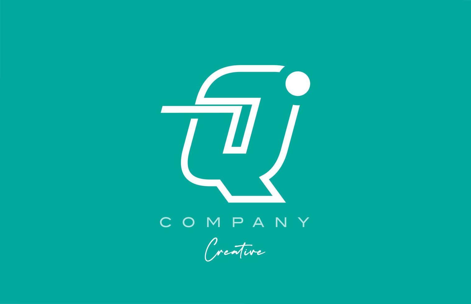 green Q alphabet letter logo icon design with pastel background. Creative template for business and company vector