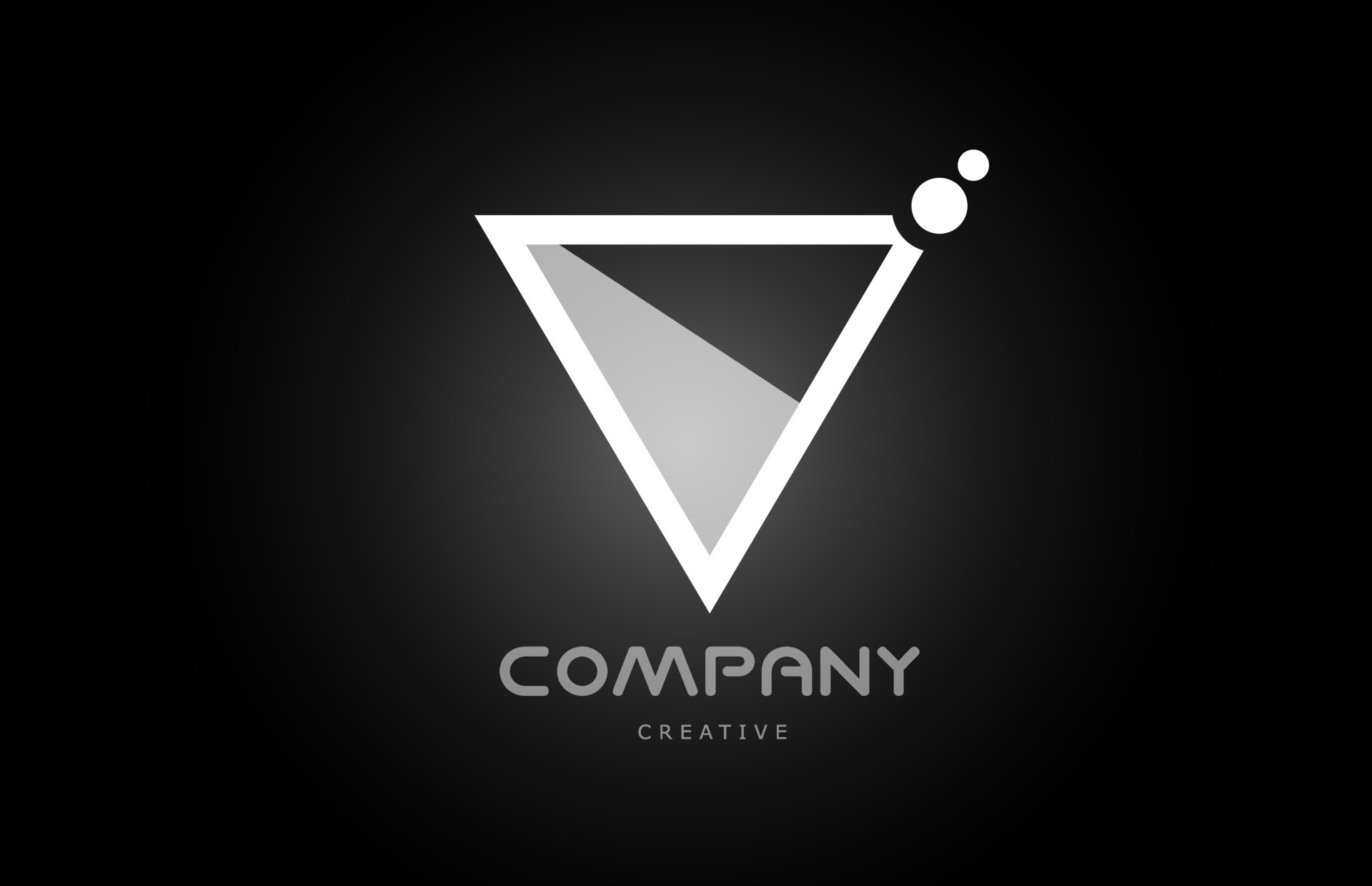V black and white alphabet letter logo icon with dots. Creative
