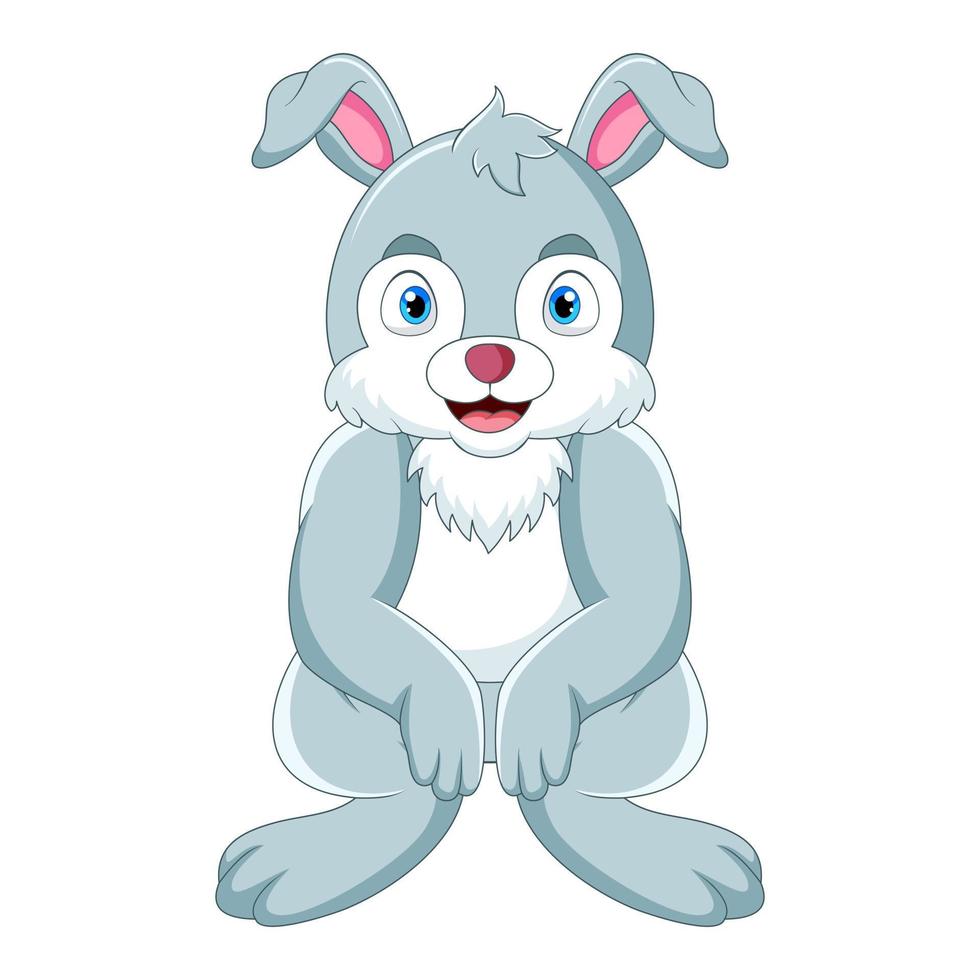 Cartoon funny rabbit on white background vector