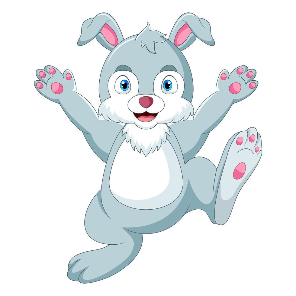 Cartoon funny rabbit on white background vector