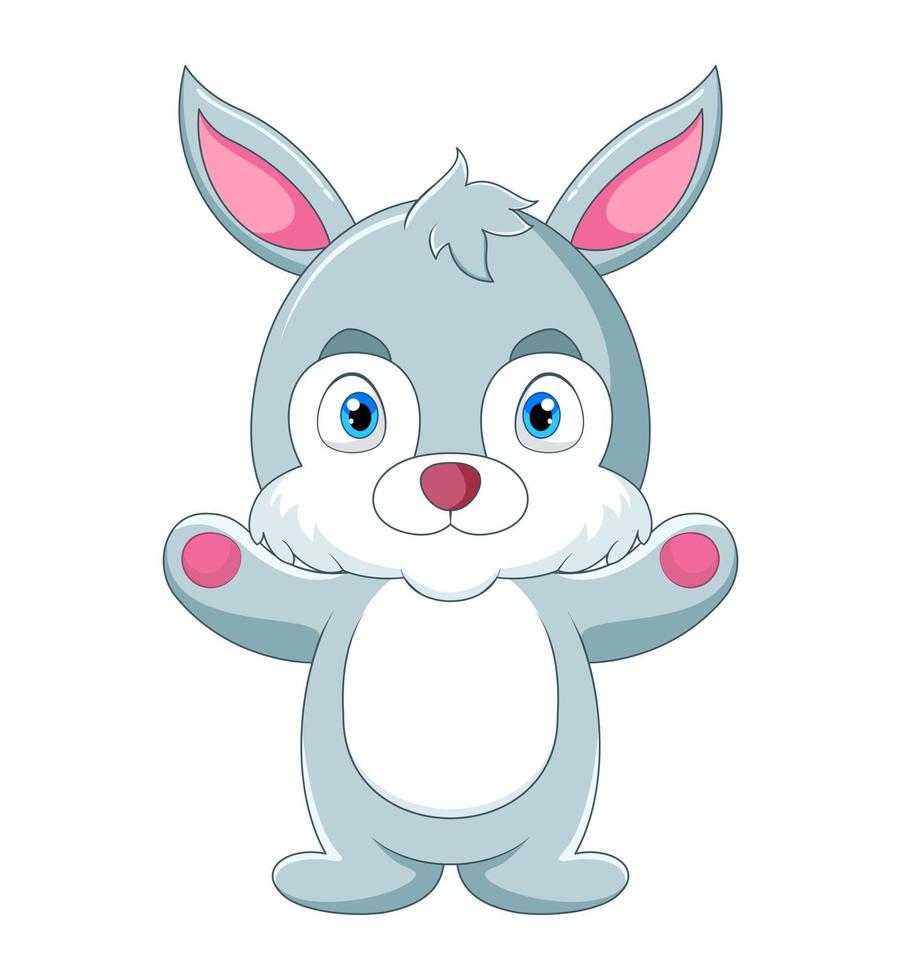 Cartoon funny rabbit on white background vector