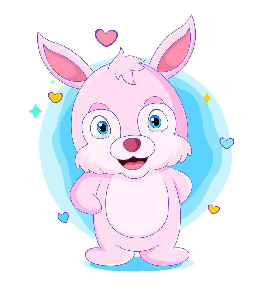 Cartoon funny rabbit on white background vector