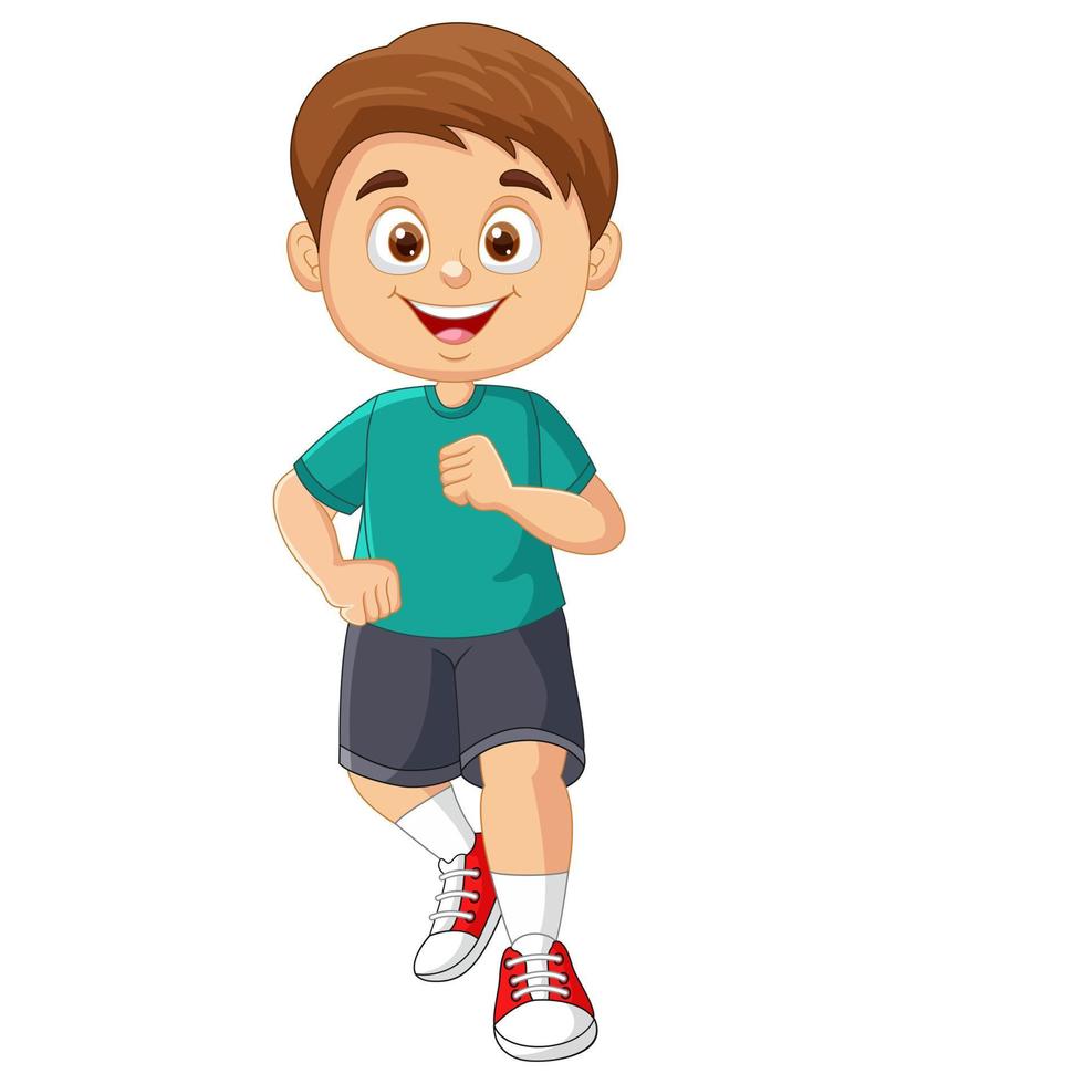 Vector cartoon little boy running