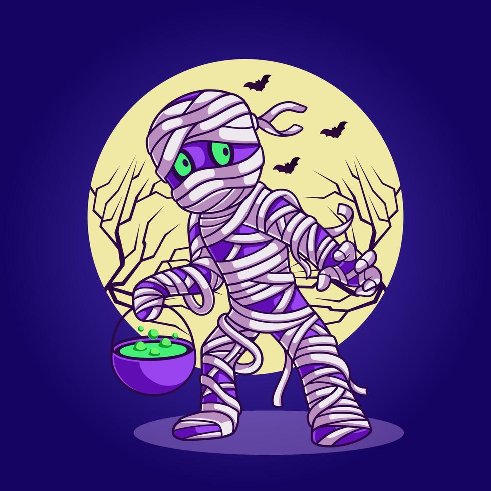 Cute mummy character illustration vector