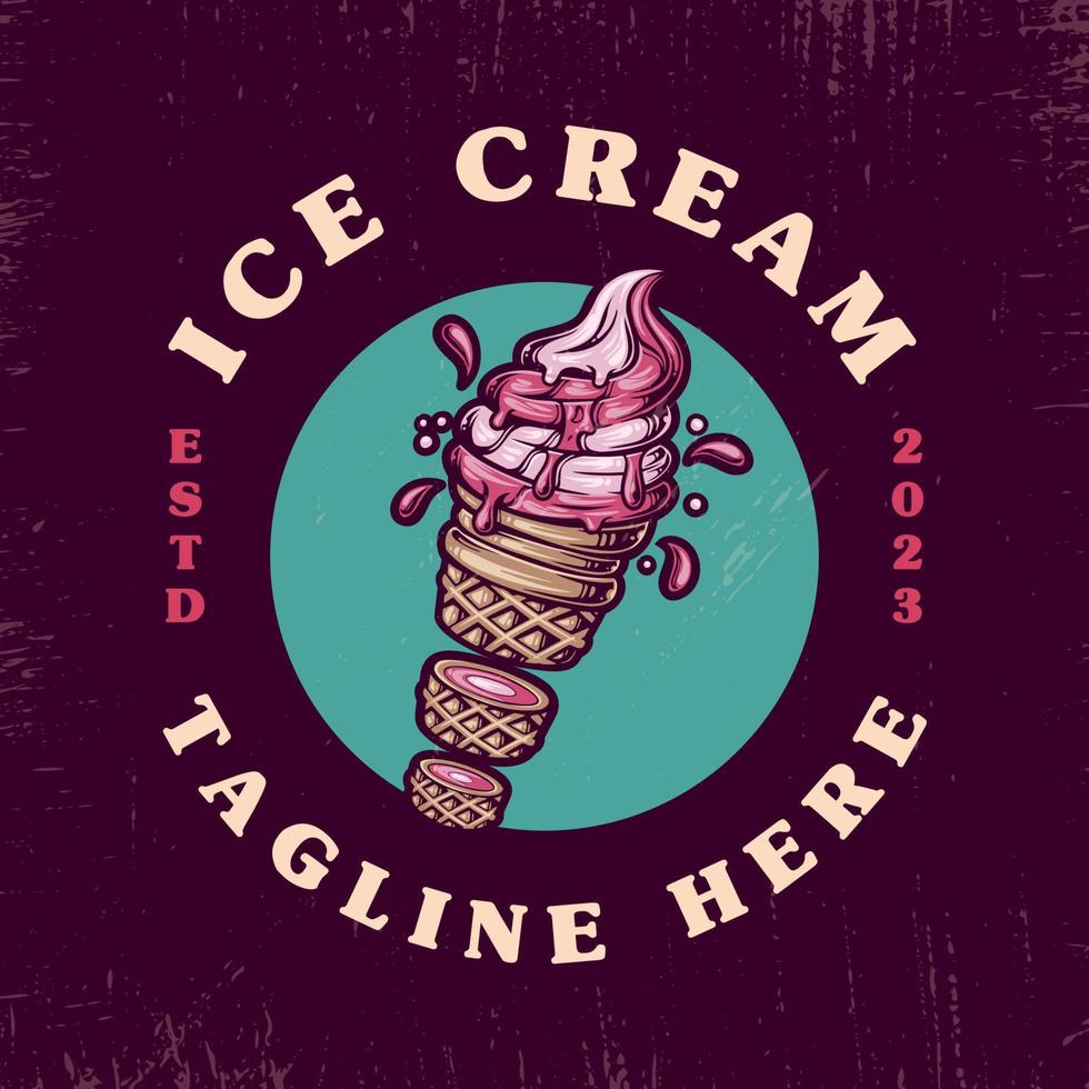 Ice Cream hand drawn illustration vector