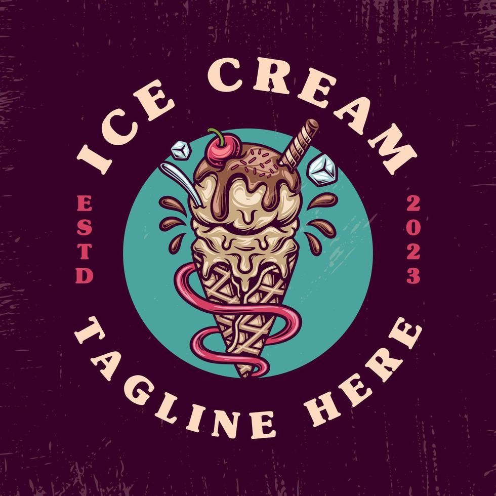Ice Cream hand drawn illustration vector