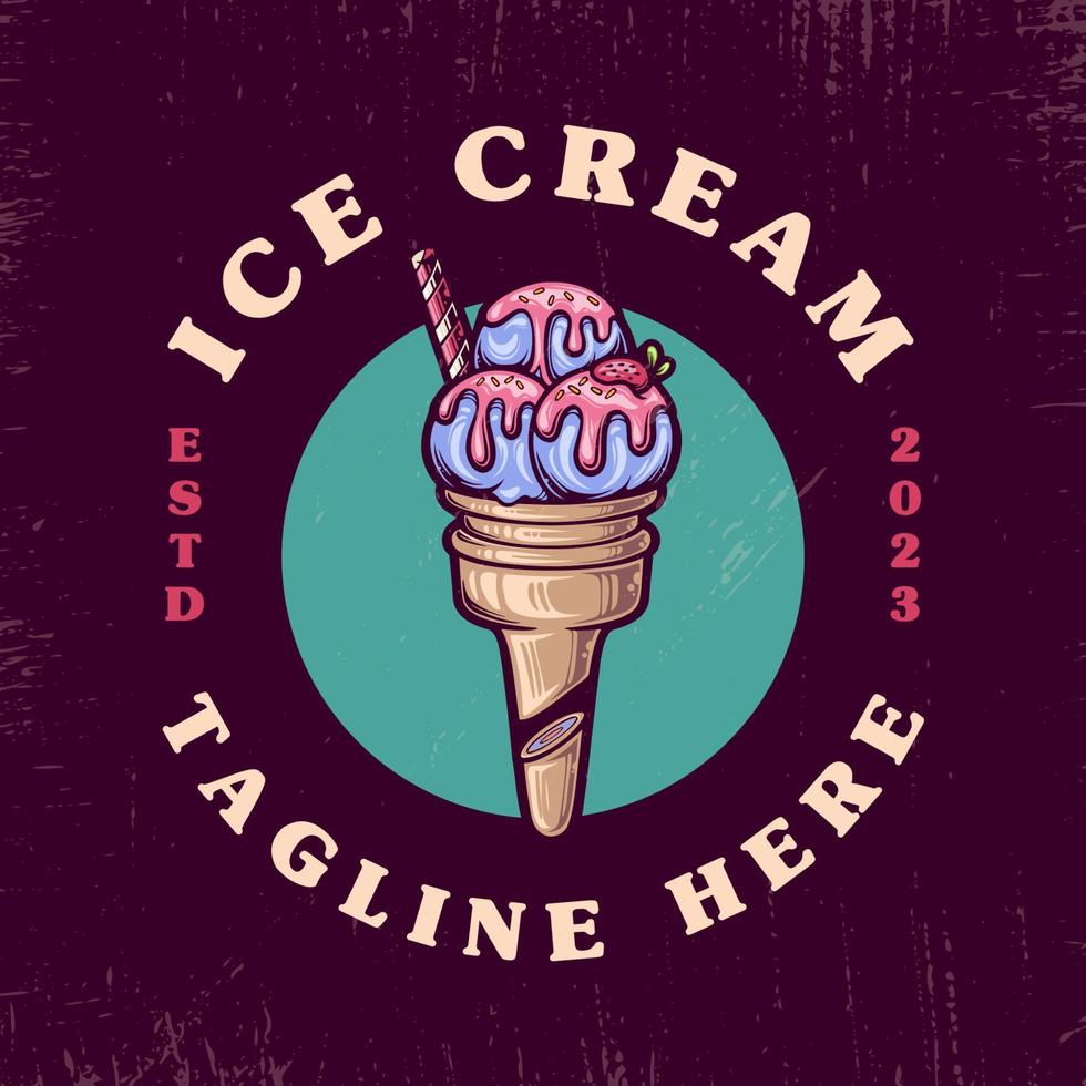 Ice Cream hand drawn illustration vector