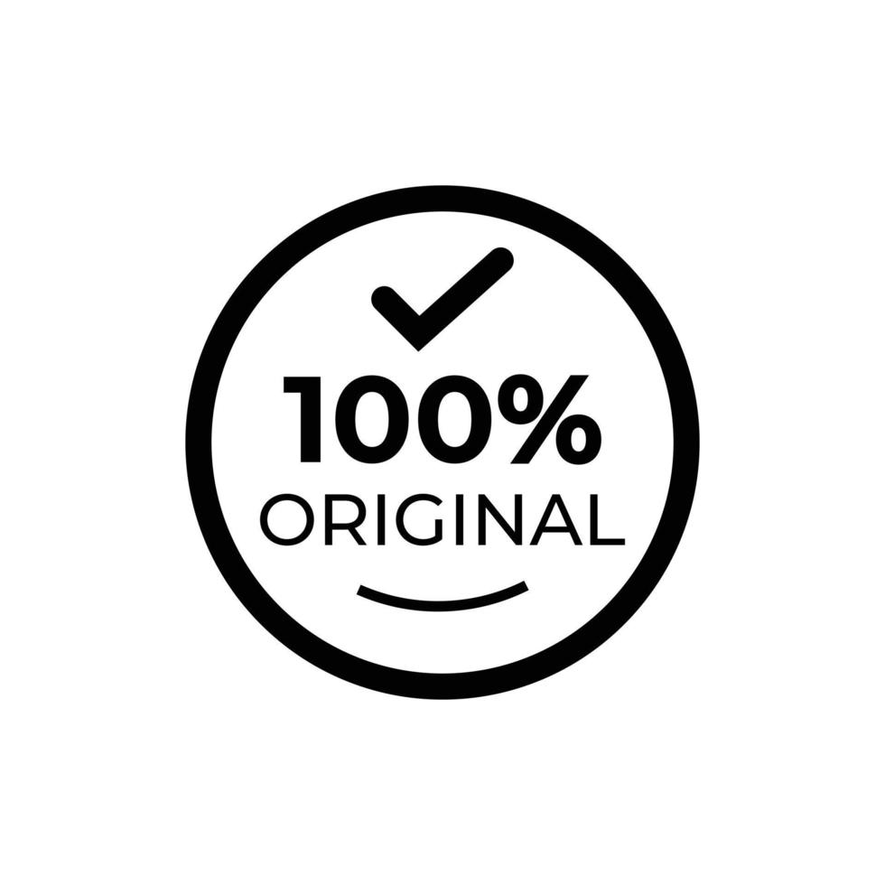 icono de emblema 100 por ciento original vector