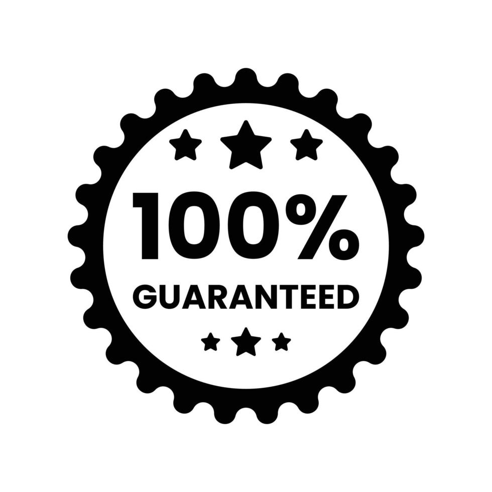 100 guarantee emblem icon badge vector