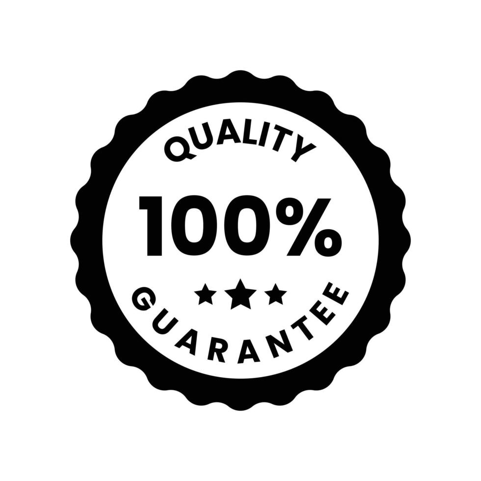 100 percent quality guarantee emblem icon badge vector
