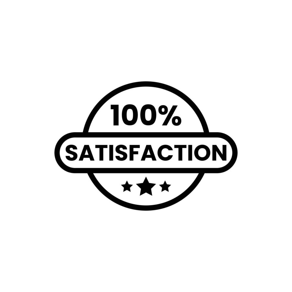 100 satisfaction guarantee emblem icon badge vector