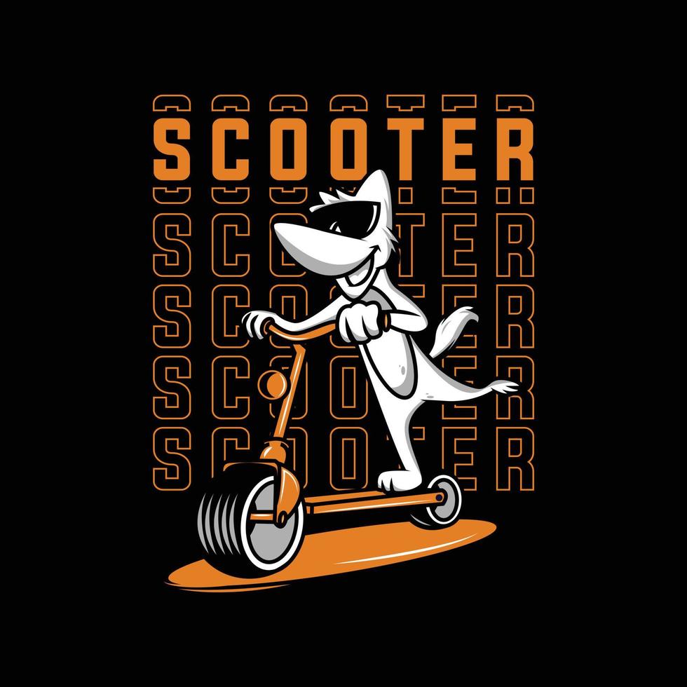 lindo animal scooter ilustración. gráficos vectoriales para estampados de camisetas y otros usos. vector