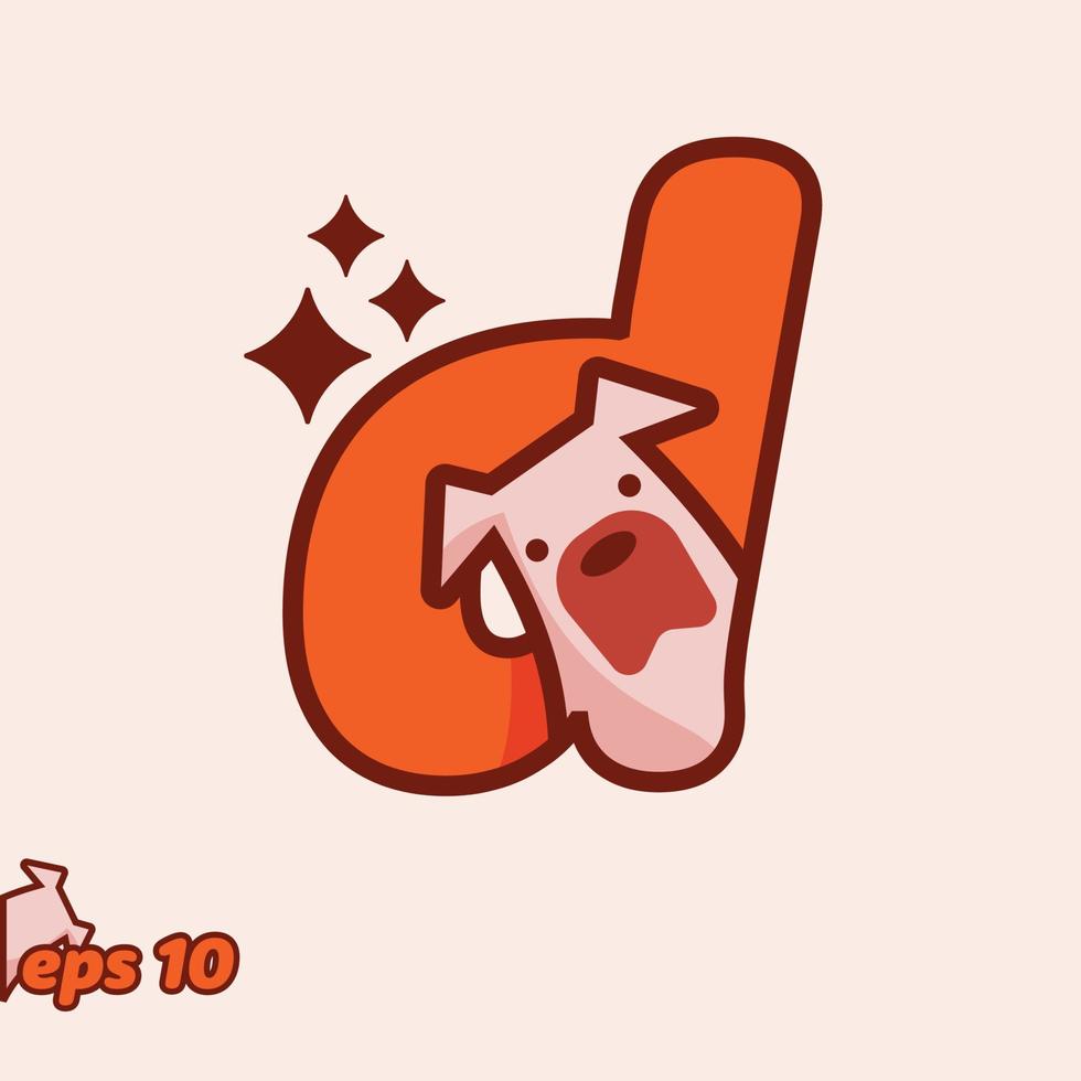 Peeking Dog Alphabet D vector
