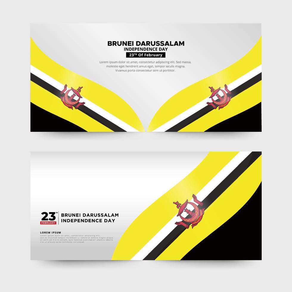 Brunei Darussalam Independence day Design Banner. 23th February Brunei Darussalam Independence Day vector