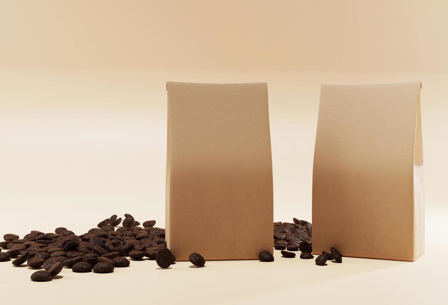 3d render isolated coffee bag photo