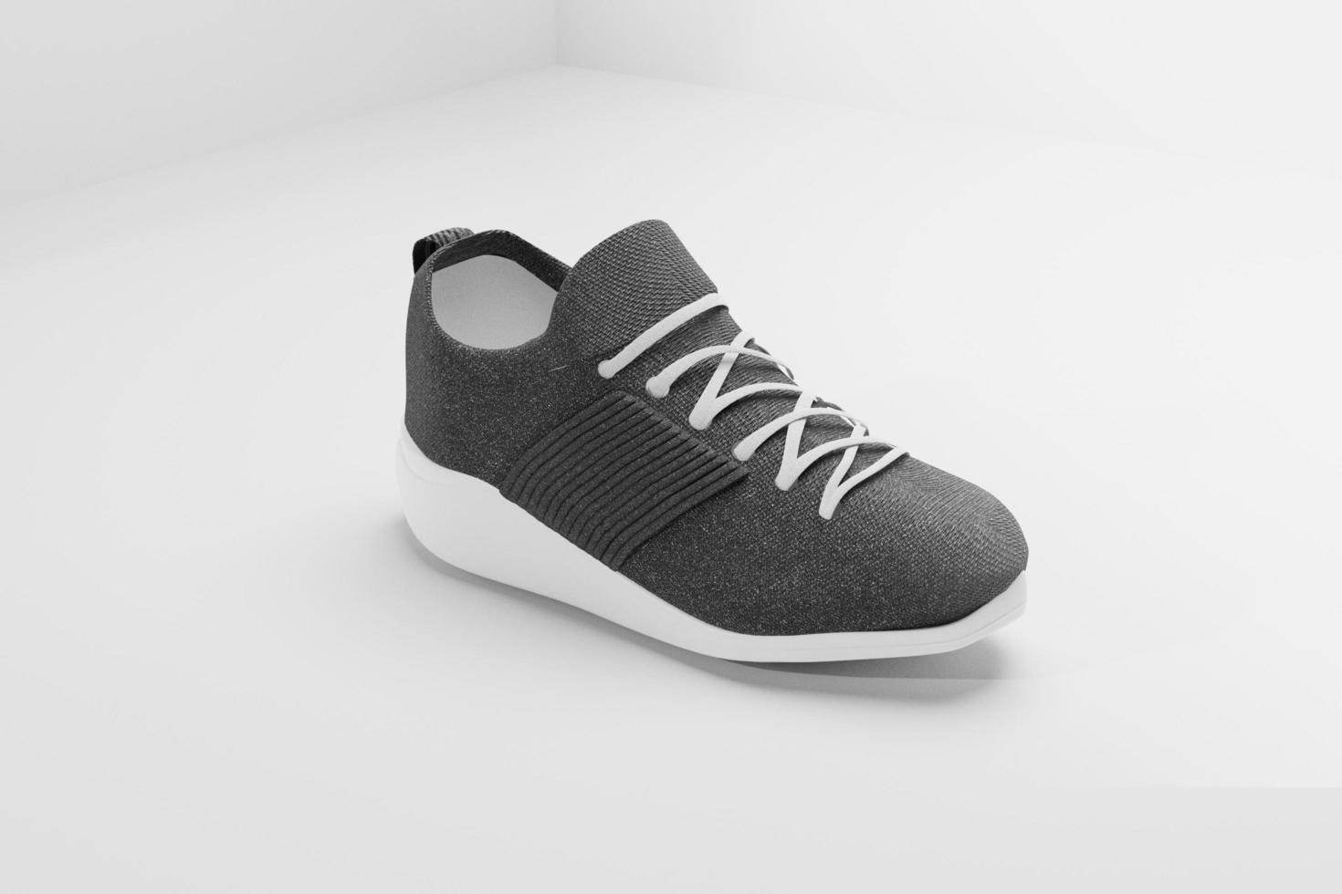 3d render isolated sneakers on white background above view photo