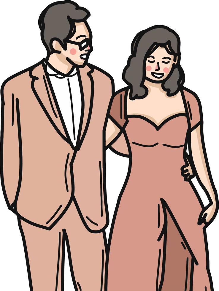 a couple of people are happily married vector