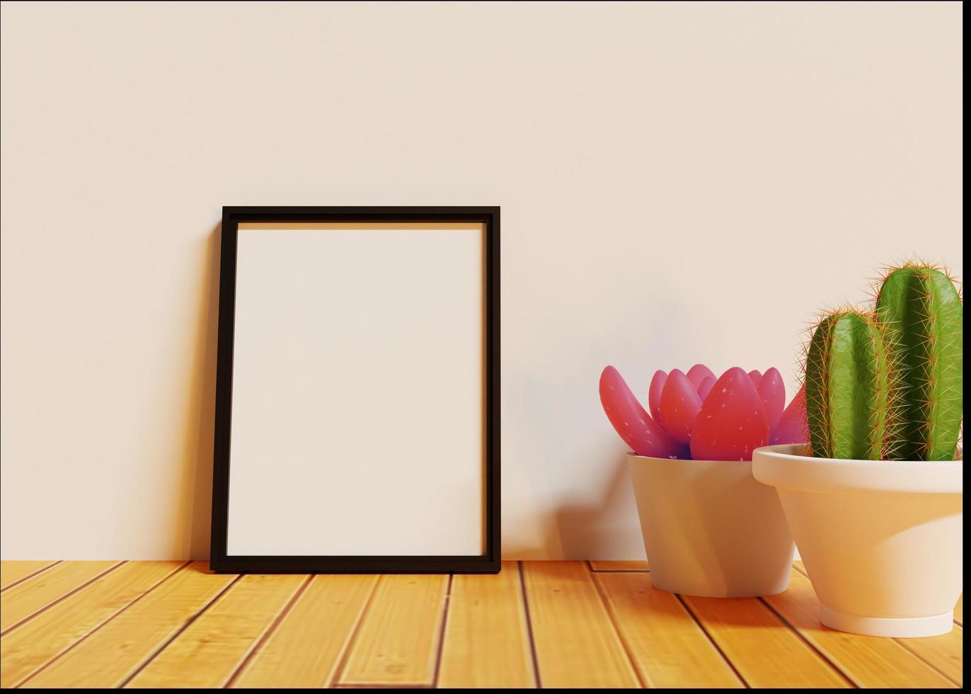 Design 3d rendering interior mockup photo