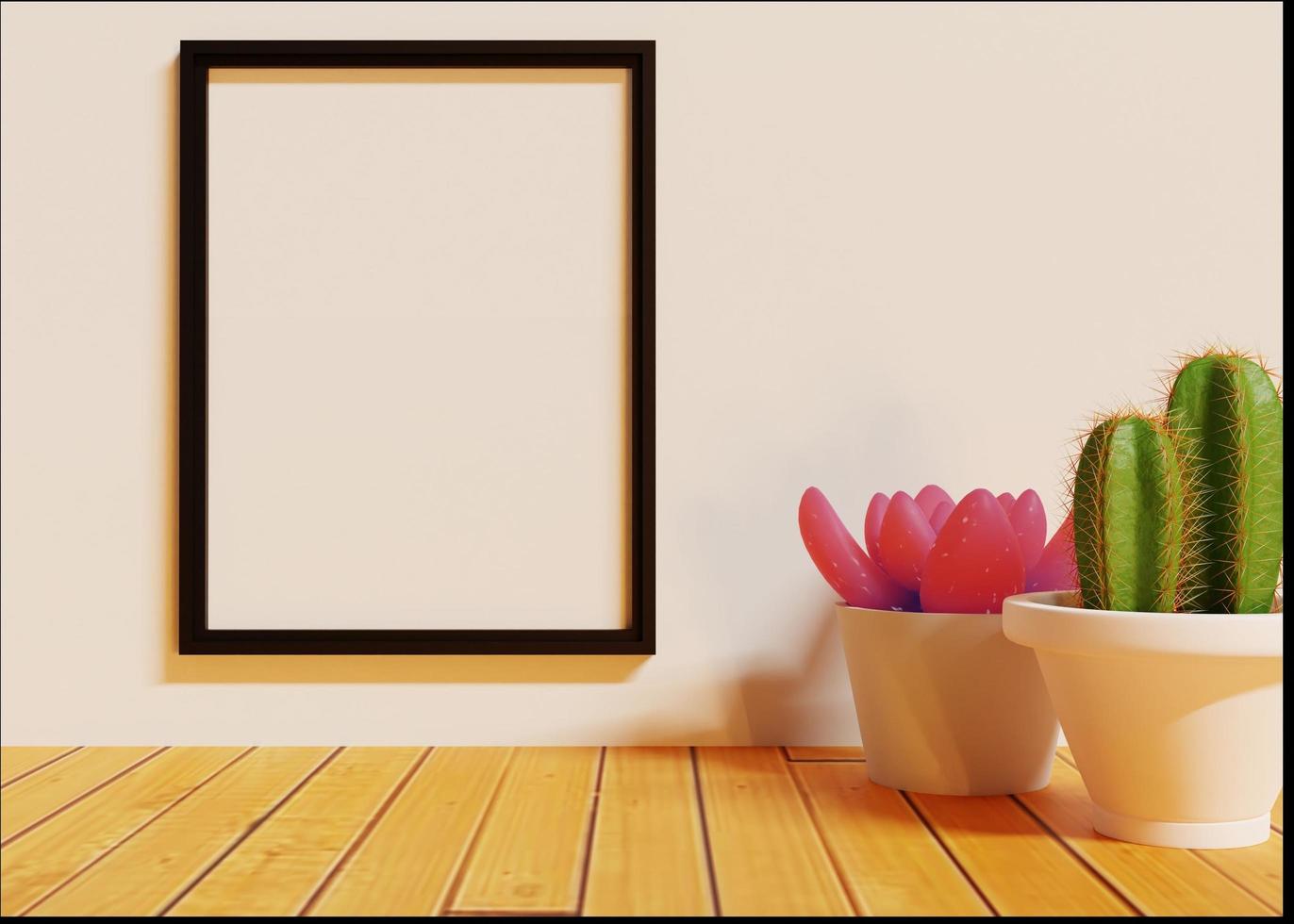 Design 3d rendering interior mockup photo