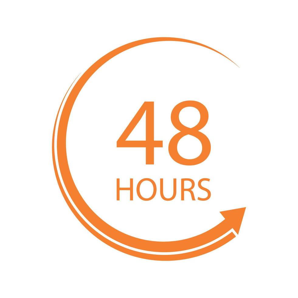 sign of 48 clock arrow hours logo vector