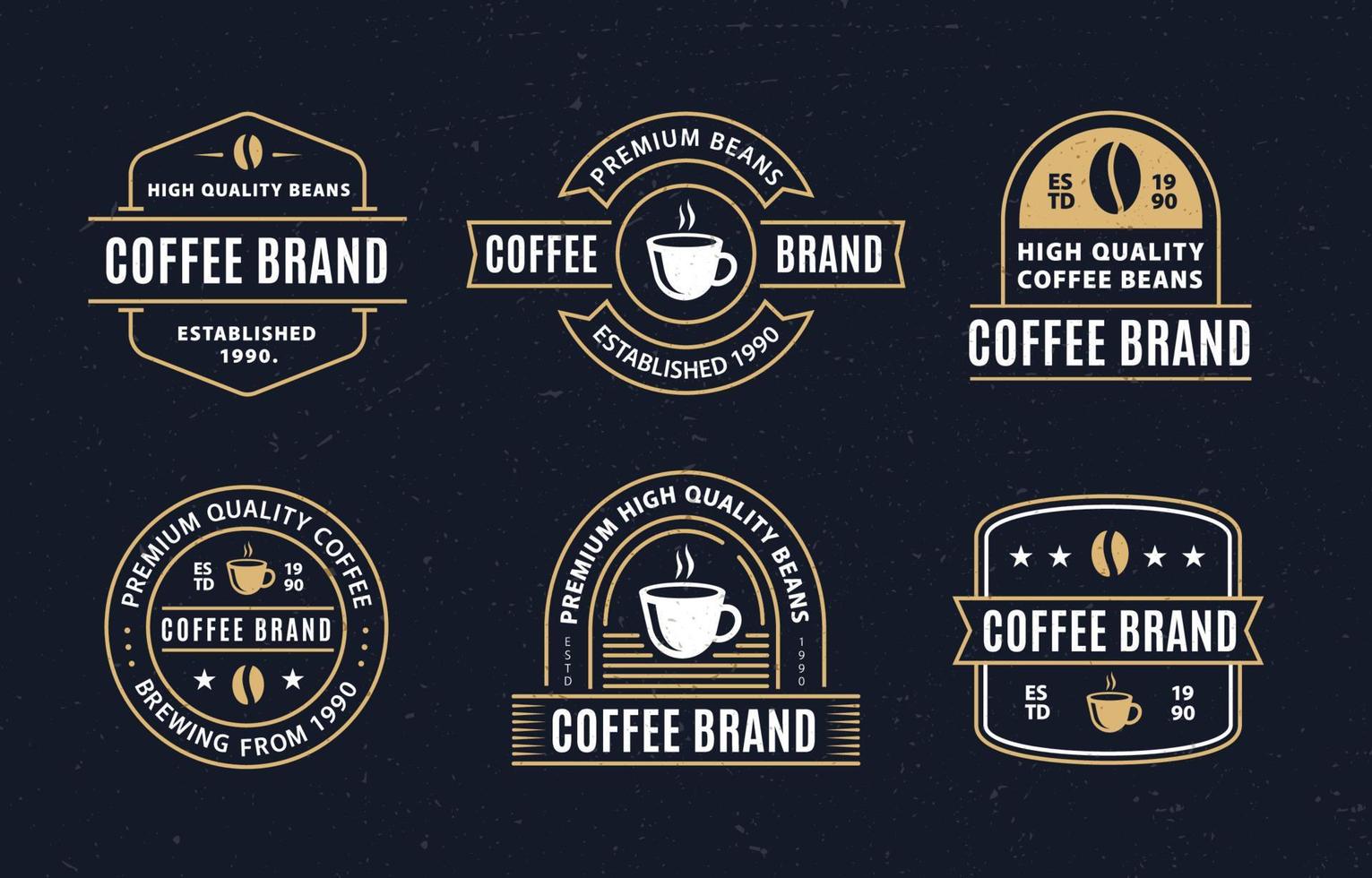 colección de plantillas de logotipo de café vintage vector