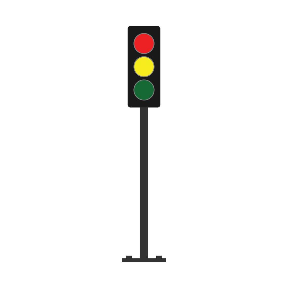 Signal traffic light on road vector