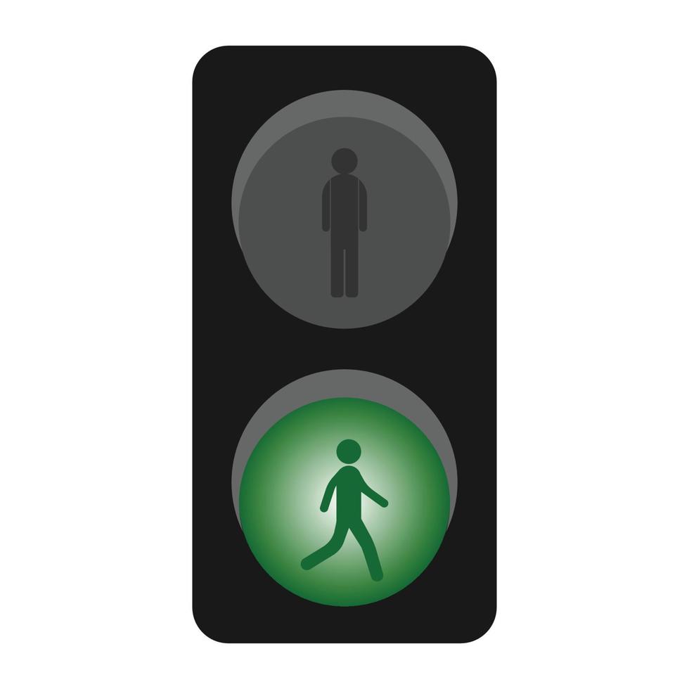 Signal traffic light on road vector