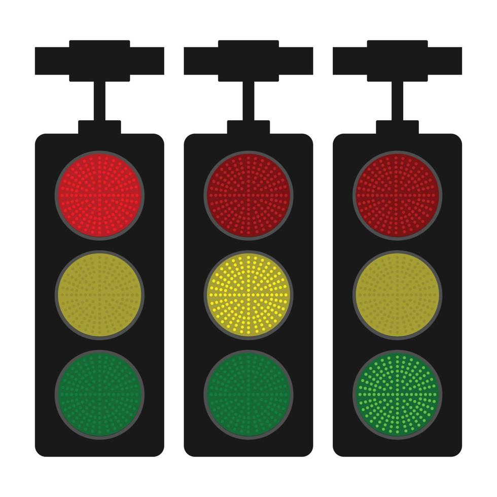 Signal traffic light on road vector