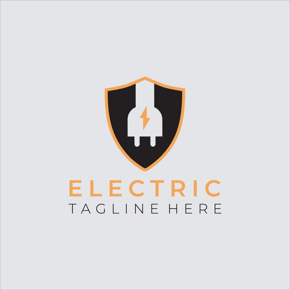plantilla de diseño de logotipo de escudo eléctrico creativo vector