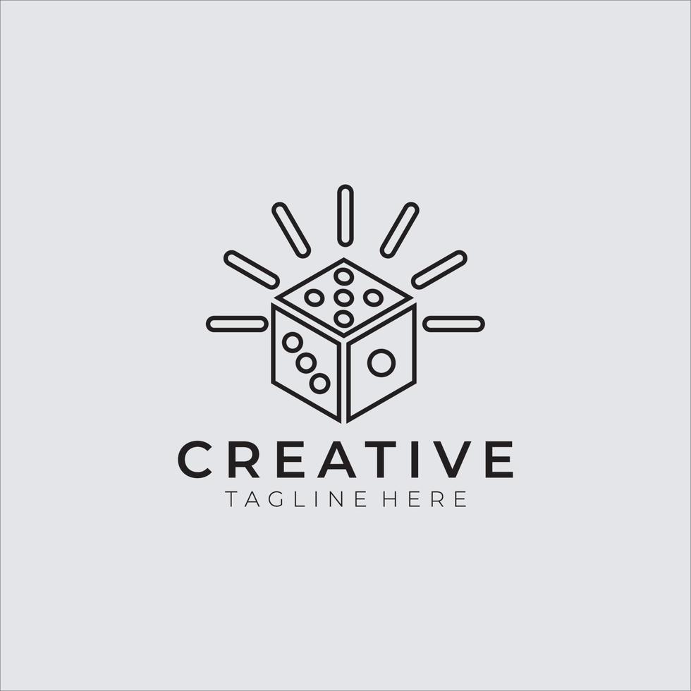 Logo and business card template with dice sign. Vector illustration for a game club, casino