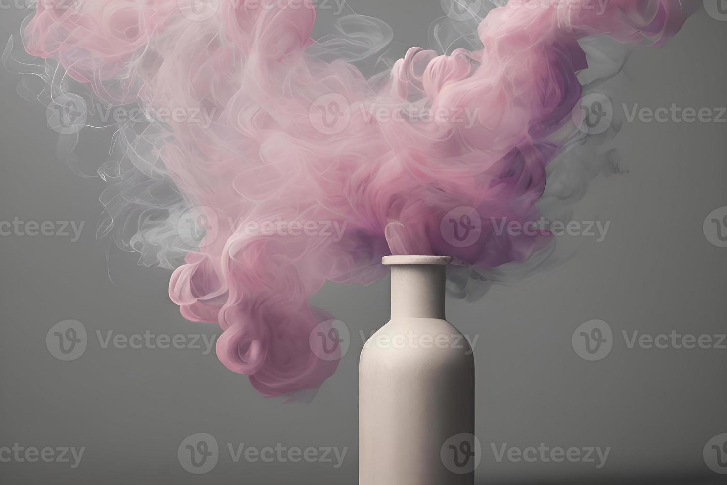 Smoky Incense on White with Splashing Effect photo