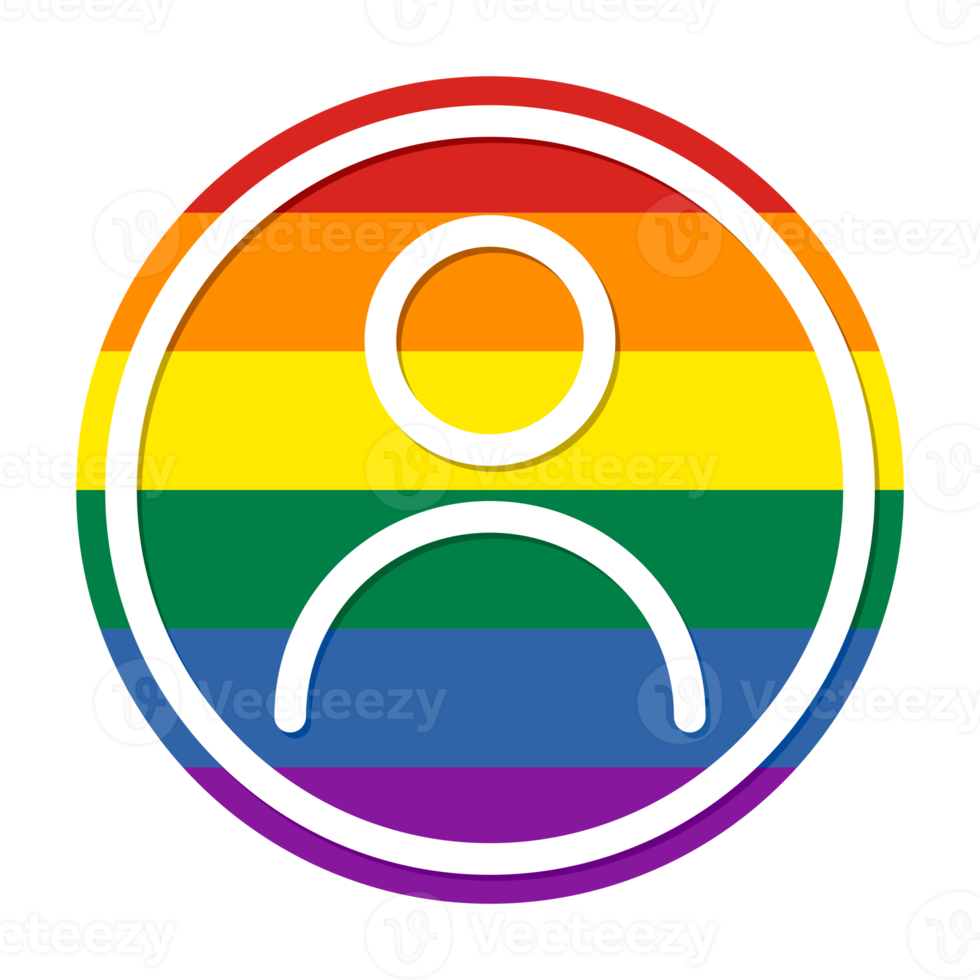 Pride rainbow flag User Icon isolated on transparent background png