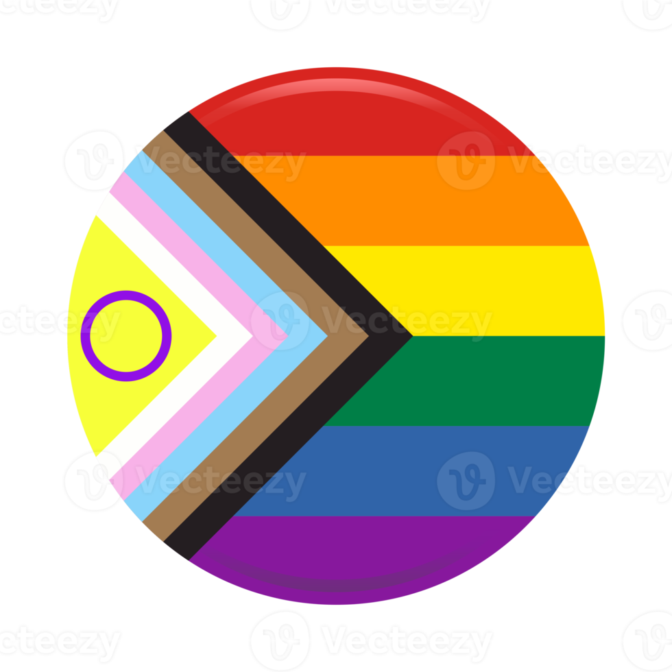 Free Circle Rainbow Icon Symbol With New Progress Pride Flag 18794453