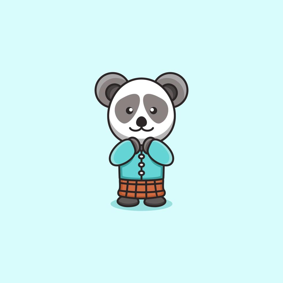 panda cute concept logo design vector